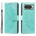 Google Pixel 11 Pro XL Mandala Wallet Case with Wrist Strap - Mint Green