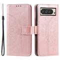 Google Pixel 11 Pro XL Mandala Wallet Case with Wrist Strap - Pink