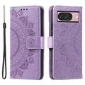 Google Pixel 11 Mandala Wallet Case with Wrist Strap - Purple