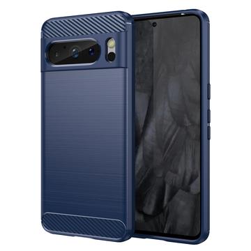 Google Pixel 8 Pro Brushed TPU Case - Carbon Fiber - Blue