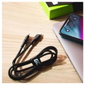 Green Cell Power Stream Braided USB-C / Lightning Cable - 1m - Black