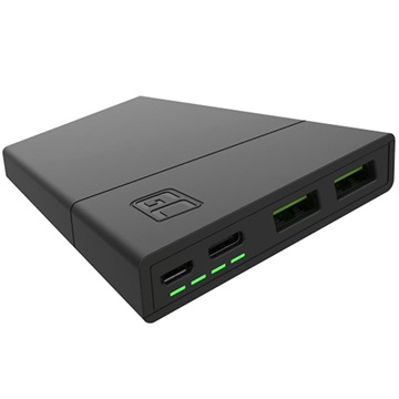 Green Cell PowerPlay10 Power Bank 10000mAh - USB-C PD, 2x USB-A - Black