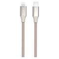 GreyLime 18W Braided USB-C / Lightning Cable - MFi Certified - 1m - Beige