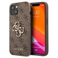 Guess 4G Big Metal Logo iPhone 13 Hybrid Case - Brown