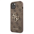 Guess 4G Big Metal Logo iPhone 13 Hybrid Case - Brown