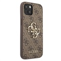 Guess 4G Big Metal Logo iPhone 13 Hybrid Case - Brown