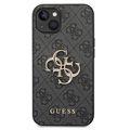 Guess 4G Big Metal Logo iPhone 14 Hybrid Case - Black