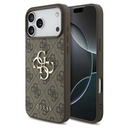 iPhone 18 Pro Guess 4G Big Metal Logo Hybrid Case - Brown