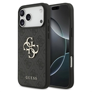 iPhone 18 Pro Guess 4G Big Metal Logo Hybrid Case - Grey