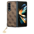 Guess 4G Charms Collection Samsung Galaxy S22 Ultra 5G Hybrid Case - Brown