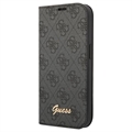 Guess 4G Metal Gold Logo Samsung Galaxy S22 Ultra 5G Flip Case - Grey