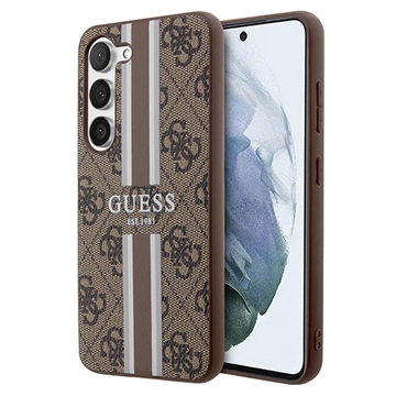 Guess 4G Printed Stripe Samsung Galaxy S23+ 5G Hybrid Case - Brown