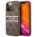 Guess 4G Printed Stripe iPhone 13 Pro Hybrid Case - Brown
