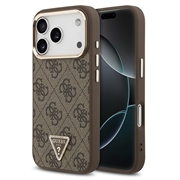 iPhone 18 Pro Max Guess 4G Strass Triangle Logo Gold Frame MagSafe Case - Brown
