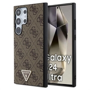 Samsung Galaxy S24 Ultra Guess 4G Triangle Logo Case - Brown