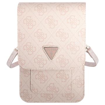 Guess 4G Triangle Logo Smartphone Shoulder Bag - Pink