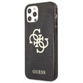 Guess Glitter 4G Big Logo iPhone 12 Pro Max Hybrid Case - Black