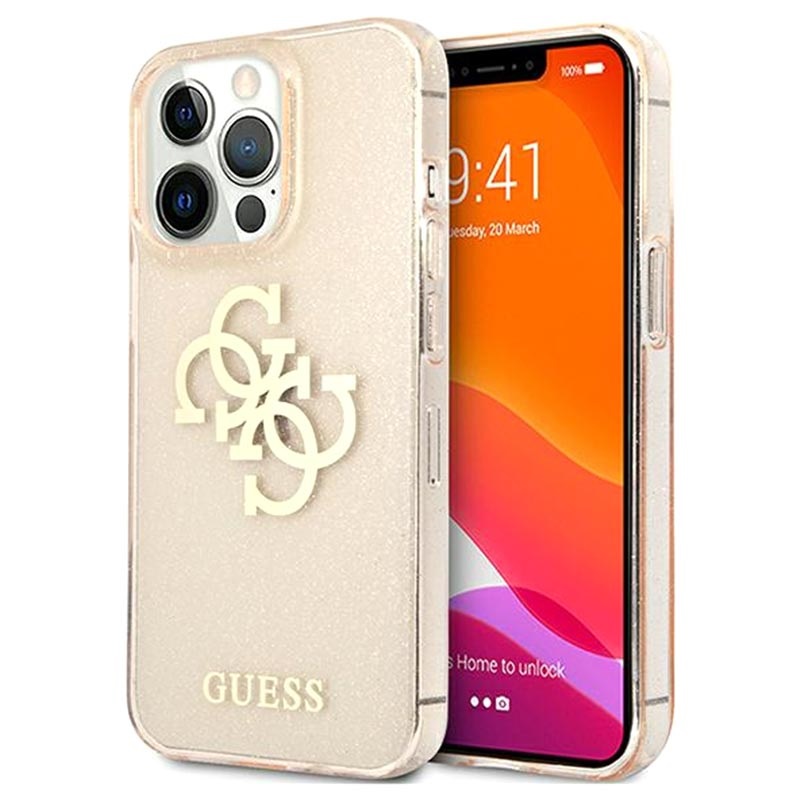 Kalksteen gas diep Guess Glitter 4G Big Logo iPhone 13 Pro Max Hybrid Case