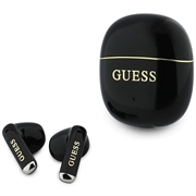 Guess Gold Line Glossy Classic Logo TWS Wireless Earphones - Black