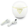 Guess Gold Line Triangle True Wireless Earphones with Charging Case - White