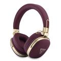Guess Grained Triangle Gold Metal Logo ENC Wireless Headphones - Burgundy