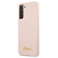 Guess Metal Logo Samsung Galaxy S21+ 5G Silicone Case - Pink