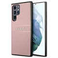 Guess Saffiano Samsung Galaxy S22 Ultra 5G Hybrid Case - Pink