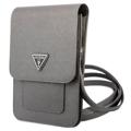 Guess Saffiano Triangle Logo Shoulder Bag - Grey