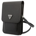 Guess Saffiano Triangle Logo Shoulder Bag - Black