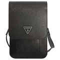 Guess Saffiano Triangle Logo Shoulder Bag - Black