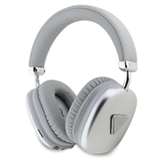 Guess Saffiano Triangle Logo Wireless Headphones - Silver