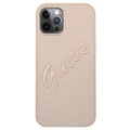 Guess Saffiano Vintage Script iPhone 12/12 Pro Case - Gold