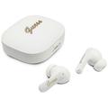 Guess Script Metal Logo True Wireless Earphones with Live Translation - White