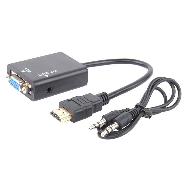 goobay VGA vers câble adaptateur HDMI™ - Connecteur VGA (15 pôles) +  Connecteur Jack 3,5