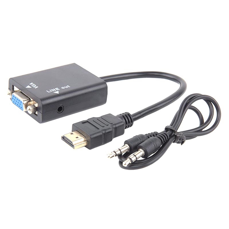 Adaptateur VGA M VERS HDMI femelle Supporte l audio via câble Jack  CONNECTLAND Réf : 0301060 AD-VGA+AUDIO-TO-HD