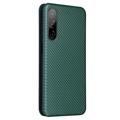 HTC Desire 22 Pro Wallet Case - Carbon Fiber - Green