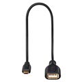 Hama Flexi-Slim MicroUSB OTG Adapter Cable - 0.15m - Black