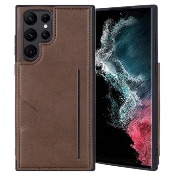 Hanman Mika Samsung Galaxy S23 Ultra 5G Case with Wallet - Brown