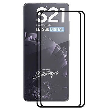 Samsung Galaxy S21 5G Hat Prince Full Size Tempered Glass Screen Protector - 9H - 2 Pcs. - Black Edge