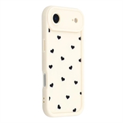 iPhone Air Heart Pattern Shockproof TPU Case with Raised Edges - White