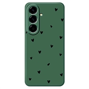 Samsung Galaxy A37 Heart Pattern Slim TPU Case - Green / Black