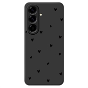 Samsung Galaxy A57 Heart Pattern Slim TPU Case - Black