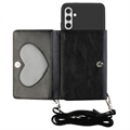 Samsung Galaxy A04s/A13 5G Heart Series Case with Wallet & Strap - Black