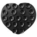 Heart-Shaped Double-Sided Silicone Suction Cup Holder for Smartphones - Black