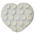 Heart-Shaped Double-Sided Silicone Suction Cup Holder for Smartphones - White