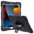 iPad 10.2 2019/2020/2021 Heavy Duty 360 Case with Hand Strap - Black