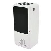 Hepu XL HP210 40000mAh Power Bank with USB-C/Lightning/USB-A/MicroUSB Cables - White