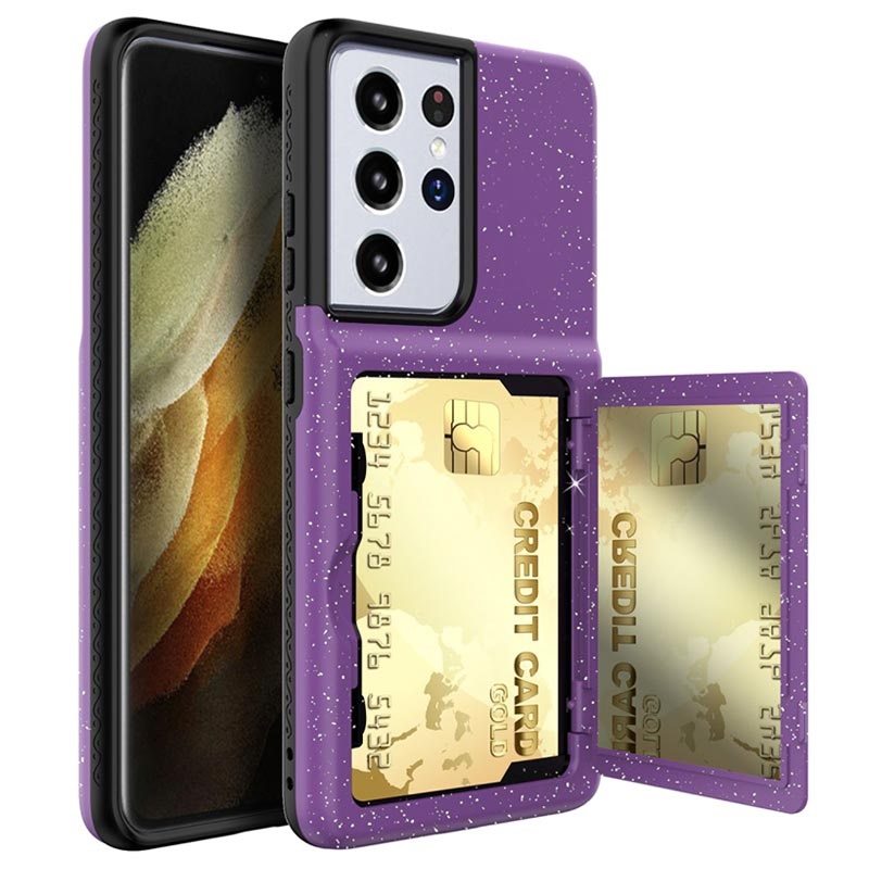 Samsung Galaxy S21 Ultra 5g Hybrid Case With Hidden Mirror Card Slot Purple Samsung Galaxy S21 Ultra 5g Hybrid Case With Hidden Mirror Card Slot Purple