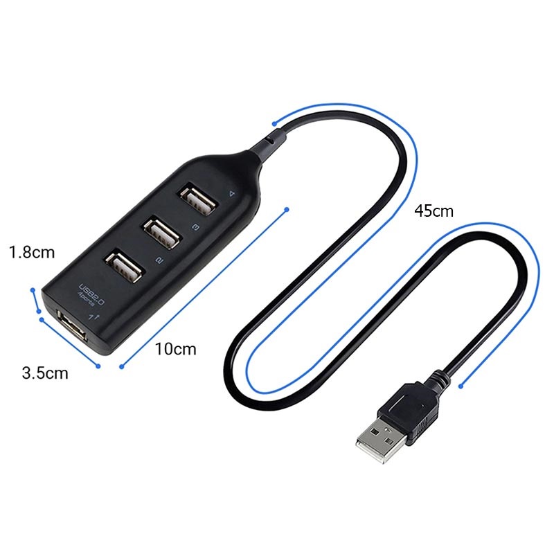 INSTEN® Hub Multiprise 7 Ports USB 2.0 Haute Vitesse noir avec