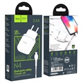 Hoco N4 Aspiring Wall Charger & Lightning Cable - 2xUSB, 2.4A - White